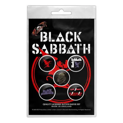 Black Sabbath set 5-ti placek průměr 25 mm, Red Devil