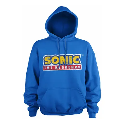 Sonic The Hedgehog mikina, Cracked Logo Hoodie Blue, pánská