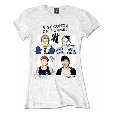 5 Seconds of Summer tričko, Scribbles Skinny Fit Girly, dámské