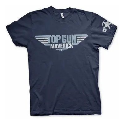 Top Gun tričko, Maverick Distressed Logo Navy, pánské