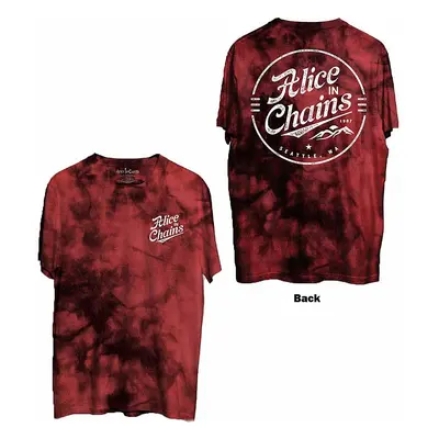 Alice in Chains tričko, Circle Emblem BP Dip Dye Red, pánské