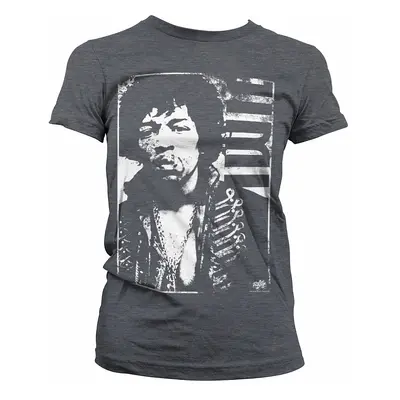 Jimi Hendrix tričko, Distressed Light Grey, dámské