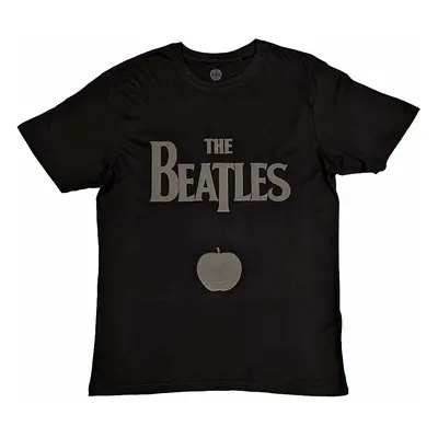 The Beatles tričko, Drop T Logo & Apple Hi-Build Black, pánské