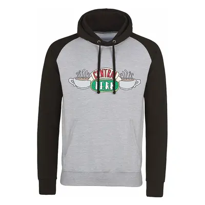 Friends mikina, Central Perk Baseball Hoodie Black & Grey, pánská