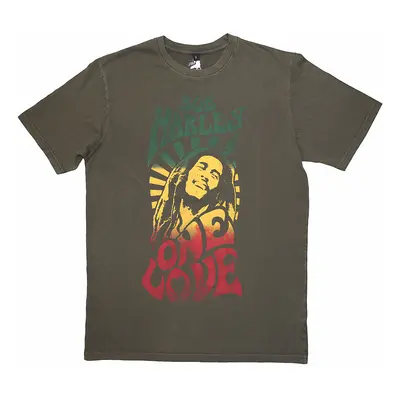 Bob Marley tričko, One Love Gradient Wash Green, pánské