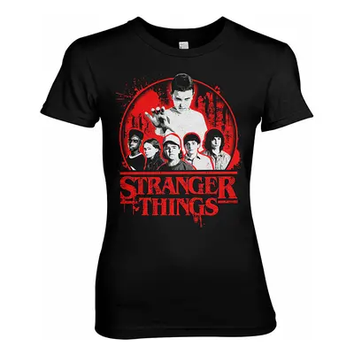 Stranger Things tričko, Stranger Things Distressed Girly Black, dámské