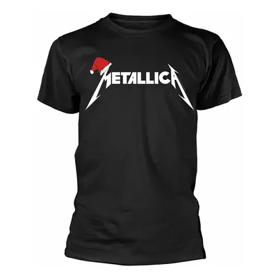 Metallica tričko, Santa Hat Logo Black, pánské