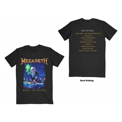 Megadeth tričko, Rust In Peace 30th Tracklist (Back Print) Black, pánské