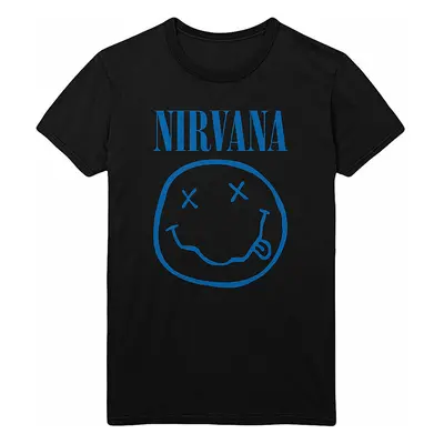 Nirvana tričko, Blue Smiley Black, pánské