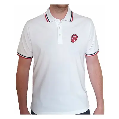 Rolling Stones tričko, Classic Tongue Polo White, pánské