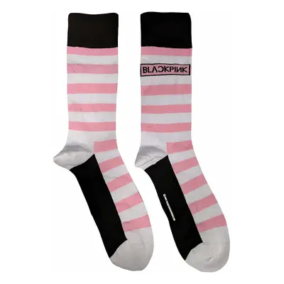 BlackPink ponožky, Stripes & Logo White, unisex