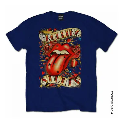 Rolling Stones tričko, Tongue & Stars Navy, pánské