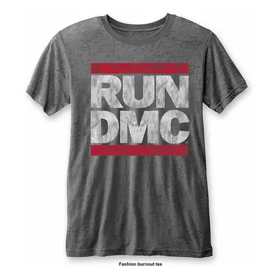 Run DMC tričko, DMC Logo Burn Out Grey, pánské