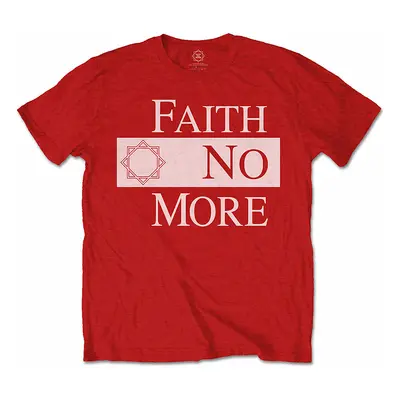 Faith No More tričko, Classic New Logo Star White on Red, pánské