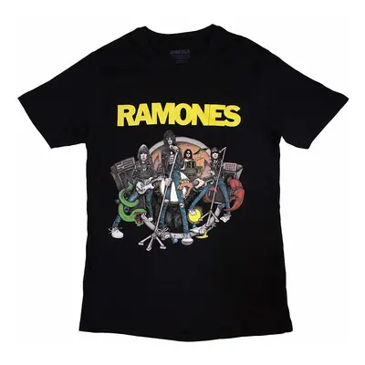 Ramones tričko, Cartoon Band Black, pánské