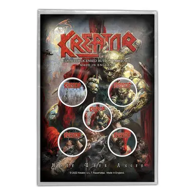 Kreator set 5-ti placek 25 mm, Hate Uber Alles, uni