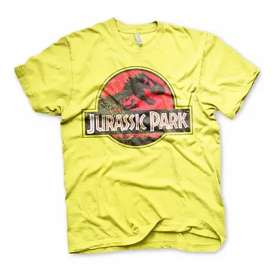 Jurský Park tričko, Distressed Logo Yellow, pánské