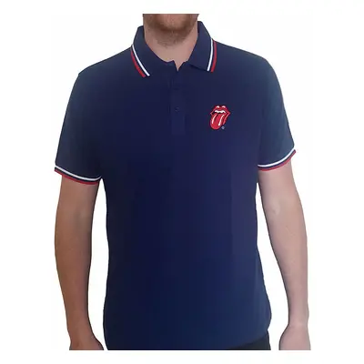 Rolling Stones tričko, Classic Tongue Polo Navy, pánské