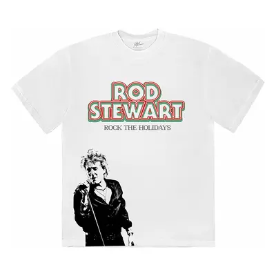 Rod Stewart tričko, Rock The Holidays White, pánské