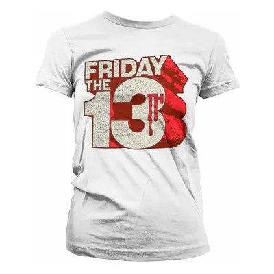 Friday the 13th tričko, Block Logo White Girly, dámské