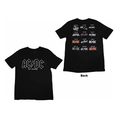 AC/DC tričko, Logo History BP Black, pánské