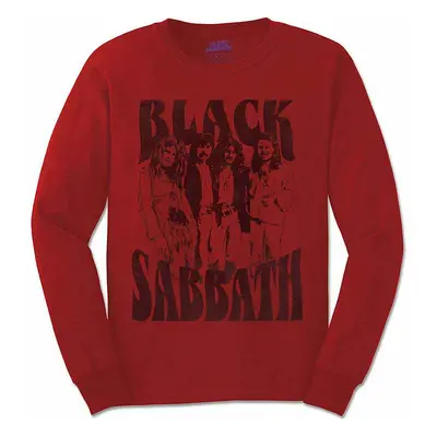 Black Sabbath tričko dlouhý rukáv, Band and Logo Red, pánské