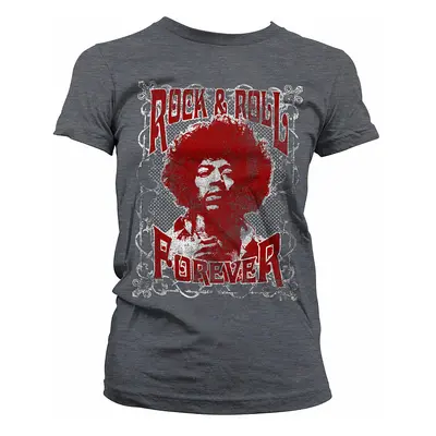 Jimi Hendrix tričko, Rock &#039;n Roll Forever Light Grey, dámské