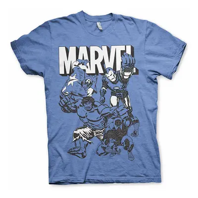 Marvel Comics tričko, Marvel Characters Blue, pánské