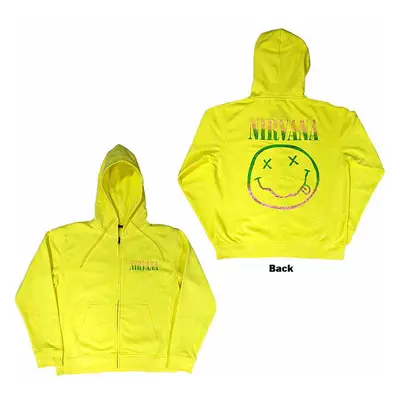 Nirvana mikina, Sorbet Ray Happy Face Zipped BP Neon Yellow, pánská