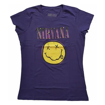 Nirvana tričko, Xerox Smiley Pink Girly Purple, dámské