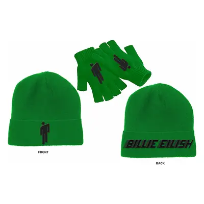 Billie Eilish set zimní čepice a rukavice, Blohsh Green, unisex