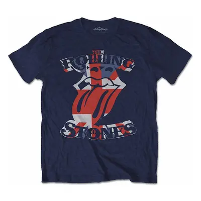 Rolling Stones tričko, British Flag Tongue Navy, pánské