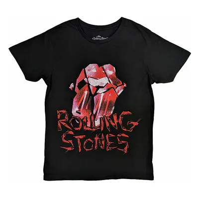 Rolling Stones tričko, Hackney Diamonds Cracked Glass Tongue Black, pánské