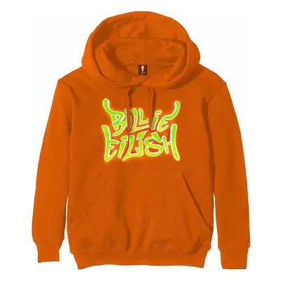 Billie Eilish mikina, Airbrush Flames Blohsh Orange, pánská