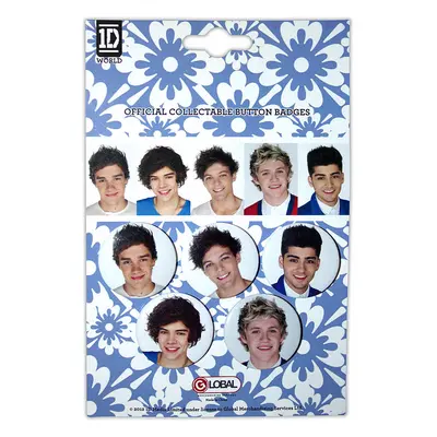 One Direction set 5-ti placek průměr 30 mm, 5 Faces Blue