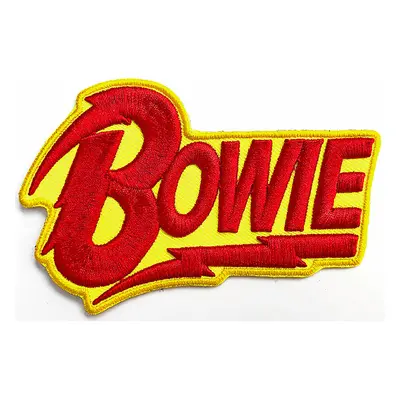 David Bowie tkaná nažehlovačka PES 100x65 mm, Diamond Dogs 3D Logo