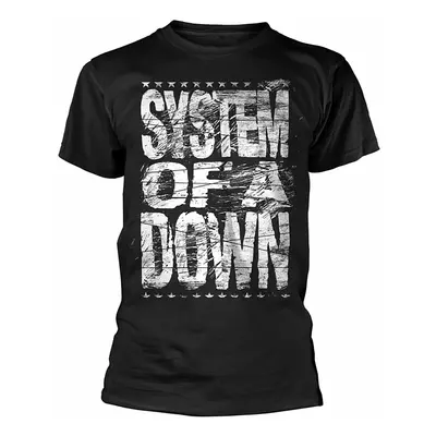 System Of A Down tričko, Distressed Logo Black, pánské