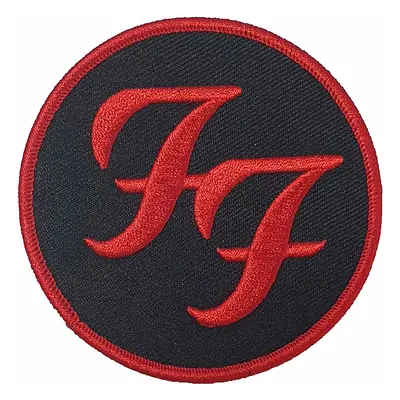 Foo Fighters tkaná nažehlovačka PES 83 mm, Circle Logo Black Red, unisex