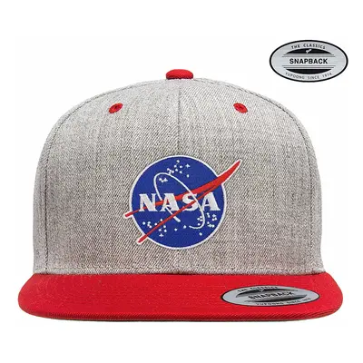 NASA kšiltovka, NASA Insignia Premium Snapback Heather Grey Red Onesize, unisex