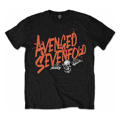 Avenged Sevenfold tričko, Orange Splatter Black, pánské