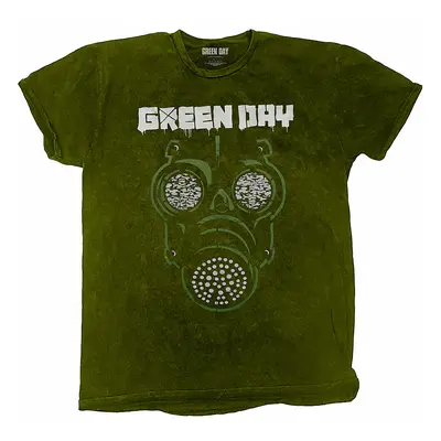 Green Day tričko, Gas Mask Dip-Dye Green, pánské