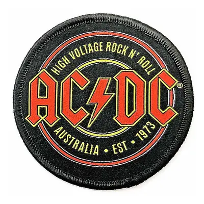 AC/DC tkaná nášivka/nažehlovačka PES 75 mm, Est. 1973