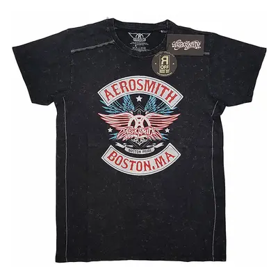 Aerosmith tričko, Boston Pride Washed Black, pánské