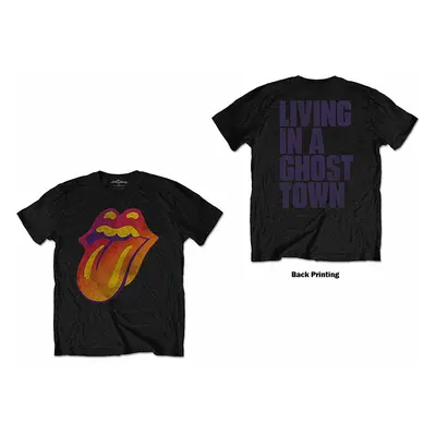 Rolling Stones tričko, Ghost Town Distressed Backprint Black, pánské