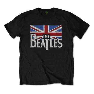 The Beatles tričko, Dop T Logo & Vintage Flag Black, dětské