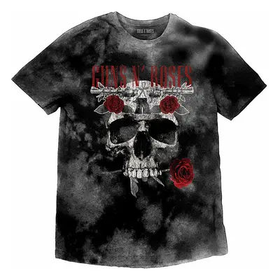 Guns N Roses tričko, Flower Skull Dip-Dye Grey, pánské