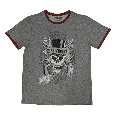 Guns N Roses tričko, Faded Skull Ringer Grey, pánské