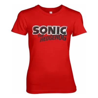 Sonic The Hedgehog tričko, Classic Logo Girly Red, dámské