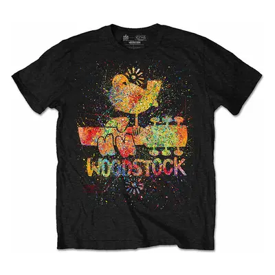 Woodstock tričko, Splatter Black, pánské