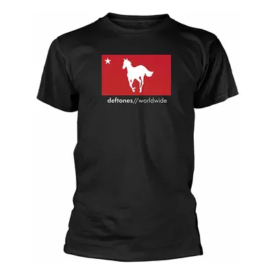 Deftones tričko, White Line Pony Worldwide Black, pánské